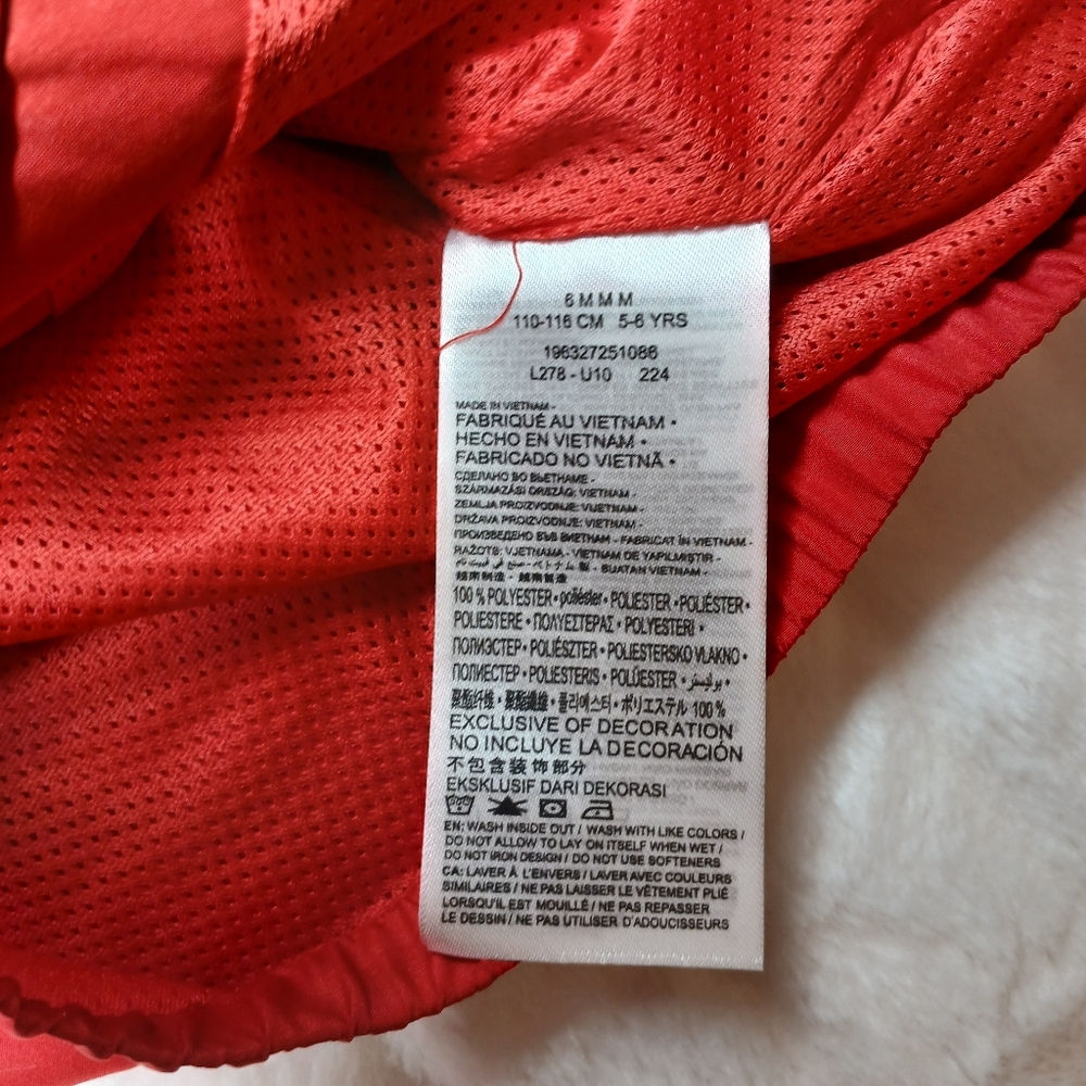 Nike Boys Red Black Dri-FIT Hooded Windbreaker Jacket Size 6 NWT - Picture 7 of 11